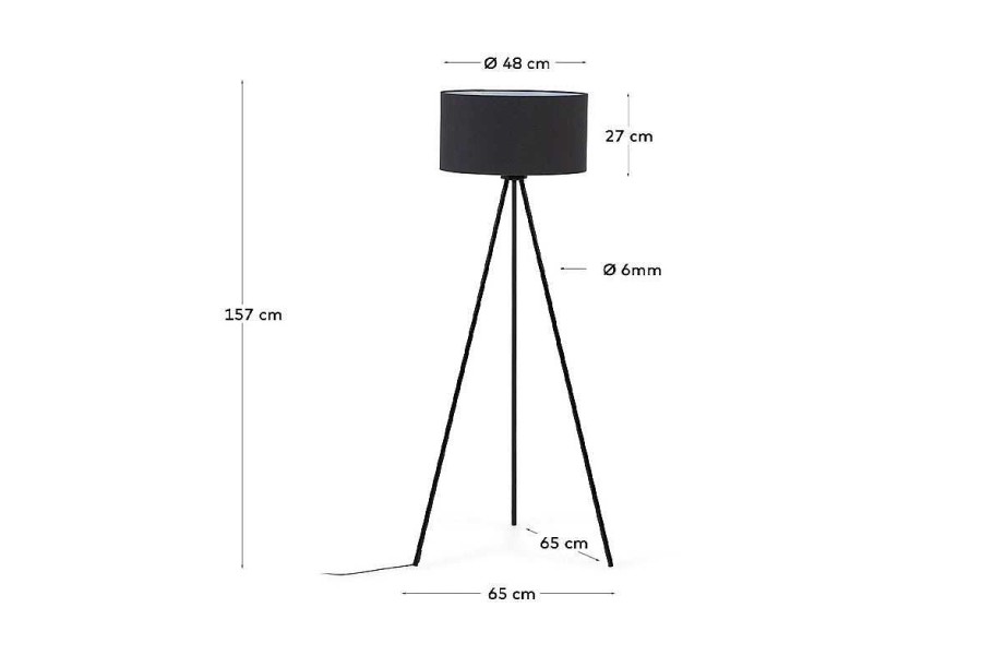 Iluminaci N La Oca | Lampara De Pie Alka Negro