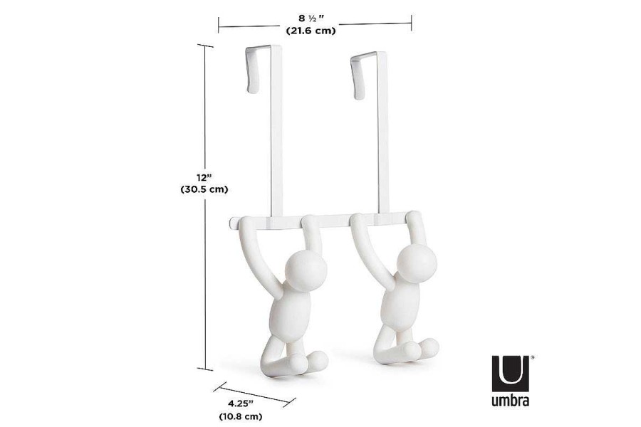 Decoraci N UMBRA Percheros De Pared | Perchero Doble Buddy Blanco